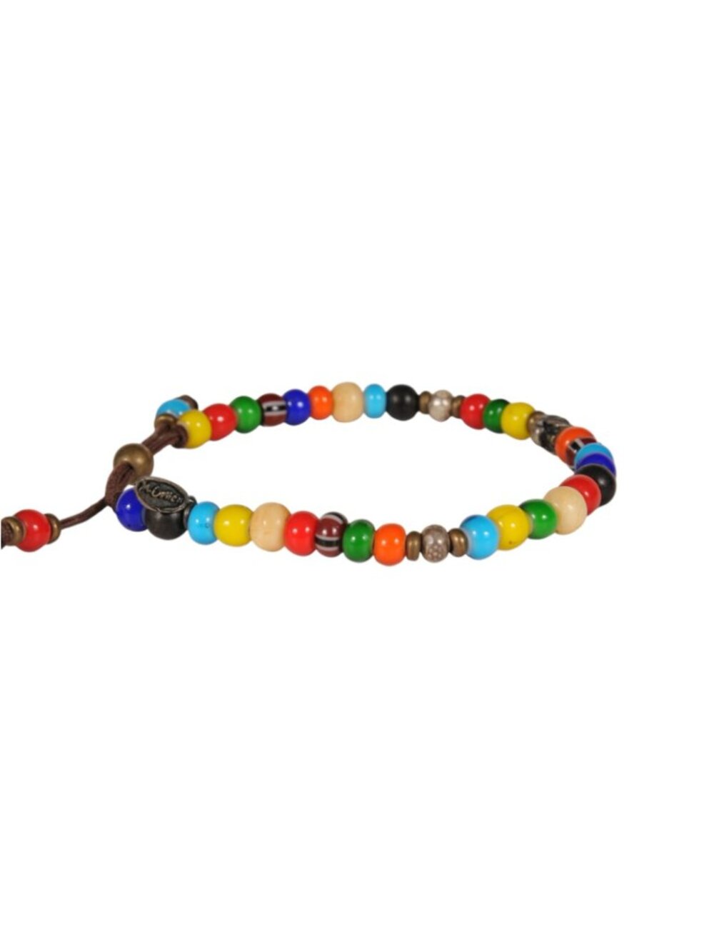 M Cohen By Maor Bead Bracelet 925 Silver Skull Multi Color Blue Yellow Rainbow - Picture 2 of 8